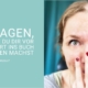Links blaues Feld mit dem Text Drei Fragen, über die du dir vor dem Buchschreiben Gedanken machst wetten?, rechts sieht man Svenjas Gesicht, sie hält drei Finger mit rotem Nagellack in die Kamera